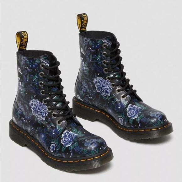 Dr. Martens 1460 PASCAL WOMEN'S MYSTIC FLORAL LACE UP BOOTS - Picture 3 of 16